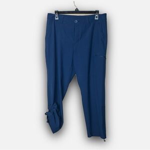 Eddie Bauer Blue Capris Relaxed Fit Tie Detail Zipper side pocket Size 8 & 10